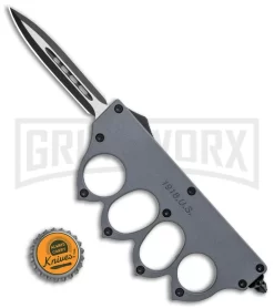 Atomic 1918 Gray OTF Automatic Knuckle Knife - Dagger Two-Tone -Knives Sale Online Shop 1918 Gray OTF Auto Knuckle Knife Dagger TT GX 36283 jr bottlecap large
