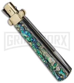 AGA Campolin 10" Abalone Frosolone Stiletto Automatic Knife - Bayonet -Knives Sale Online Shop AGA Campolin 10in Frosolone Bayo Stiletto Abalone Polish BHQ 71498 jr side large