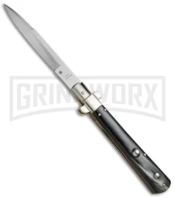 AGA Campolin 11" Stiletto Brazilian Horn Ltd. Edition Automatic Knife - Bayonet