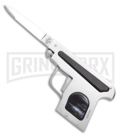 AGA Campolin Dark Horn Automatic Gun Knife - Satin Plain