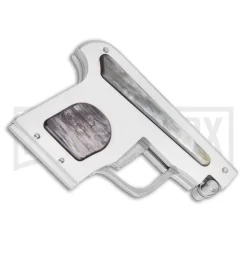 AGA Campolin Dark Horn Automatic Gun Knife - Satin Plain -Knives Sale Online Shop AGA Campolin Automatic Gun Knife Dark Horn GX 33673 ns side large