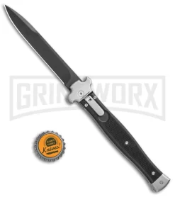 AGA Campolin Zero+ Blk G-10 Leverlock Automatic Knife - Bayonet Black Plain 2.0 -Knives Sale Online Shop AGA Campolin Zero Bayo LL Auto Black G 10 Black BHQ 105435 jr bottlecap large