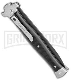 AGA Campolin Zero+ Blk G-10 Leverlock Automatic Knife - Bayonet Black Plain 2.0 -Knives Sale Online Shop AGA Campolin Zero Bayo LL Auto Black G 10 Black BHQ 105435 jr side large