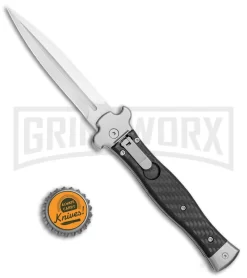 AGA Campolin Zero Carbon Fiber Leverlock Automatic Knife - Dagger Satin Plain -Knives Sale Online Shop AGA Campolin Zero Dagger LL Auto CF Satin AGA01CF SD BHQ 79656 jr bottlecap large