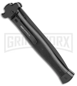 AGA Campolin Zero+ Italian Leverlock Automatic Knife Black G-10 (4.5"Blk Dagger) -Knives Sale Online Shop AGA Campolin Zero Plus Italian LL Black G 10 Black Dagger BHQ 110302 jr side large