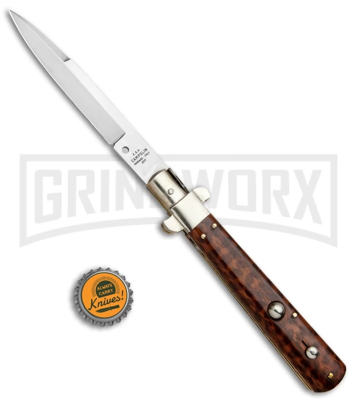 AGA Campolin 11" Frosolone Snake Wood Stiletto Automatic Knife - Bayonet 5 AGA Campolin 11" Frosolone Snake Wood Stiletto Automatic Knife - Bayonet - Image 5