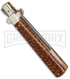 AGA Campolin 11" Frosolone Snake Wood Stiletto Automatic Knife - Bayonet 7 AGA Campolin 11" Frosolone Snake Wood Stiletto Automatic Knife - Bayonet -Knives Sale Online Shop AGA Frosolone Snake Nickel 11in Bayo BP 29298 jr side large
