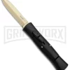 AKC 007 Concord Black OTF Automatic Knife - Dagger Gold Plain
