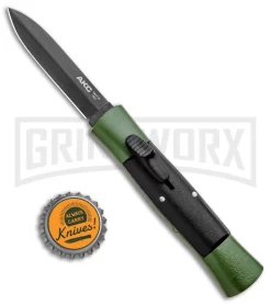 AKC 007 Concord Green/Black OTF Automatic Knife - Dagger Black -Knives Sale Online Shop AKC 007 Concord OTF Auto Dagger Green Black Black BHQ 96479 jr bottlecap large