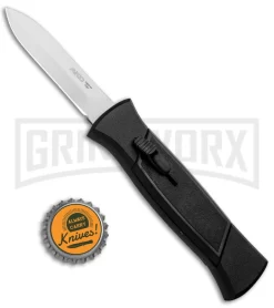 AKC 777 Blackfinger Black OTF Automatic Knife - Dagger Satin Plain -Knives Sale Online Shop AKC 777 Blackfinger Dagger OTF Auto Black Satin BHQ 50807 jr bottlecap large
