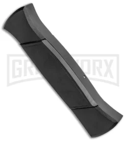 AKC 777 Blackfinger Black OTF Automatic Knife - Dagger Satin Plain -Knives Sale Online Shop AKC 777 Blackfinger Dagger OTF Auto Black Satin BHQ 50807 jr side large