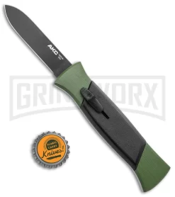 AKC 777 Blackfinger Green/Black OTF Automatic Knife - Black Plain -Knives Sale Online Shop AKC 777 Blackfinger OTF Auto Green Black Black Flat BHQ 138920 jr bottlecap large