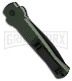 AKC X-treme Ace1 Green Automatic Knife - Black Plain 5 AKC X-treme Ace1 Green Automatic Knife - Black Plain -Knives Sale Online Shop AKC Ace Automatic Knife Dark Green 3in Black BHQ 189107 td side large