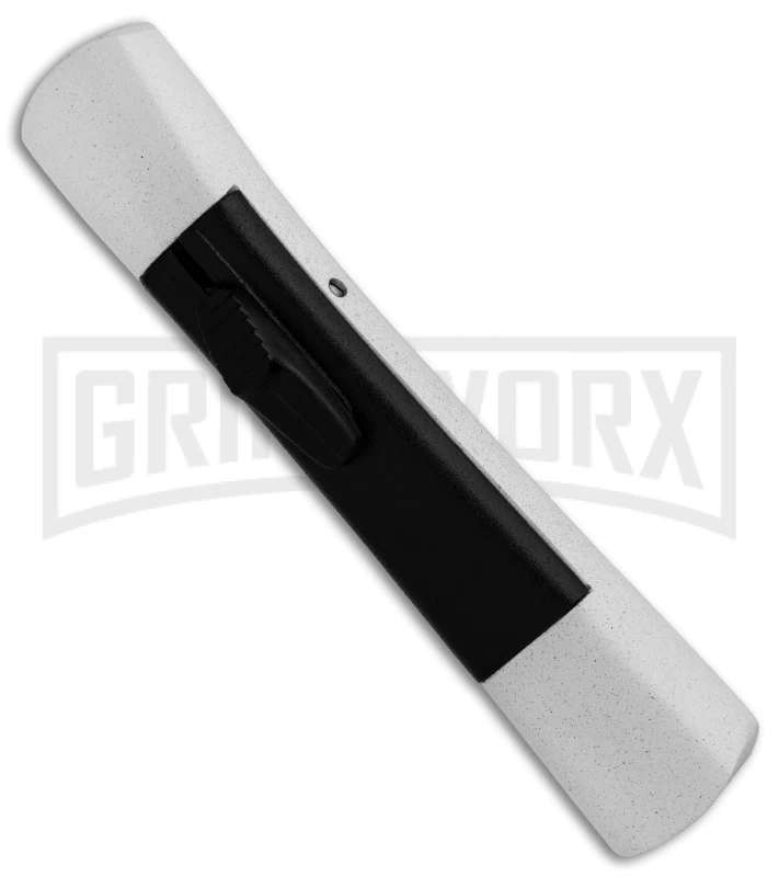 AKC Concord White/Black OTF Automatic Knife - Tanto Satin Plain 3 AKC Concord White/Black OTF Automatic Knife - Tanto Satin Plain - Image 3