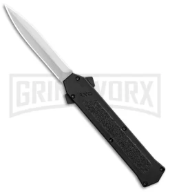 AKC F-16 Black D/A OTF Automatic Knife - Dagger Satin Plain