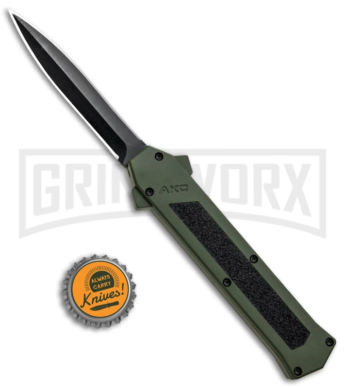 AKC F-16 Green D/A OTF Automatic Knife - Dagger Black Plain 5 AKC F-16 Green D/A OTF Automatic Knife - Dagger Black Plain - Image 5