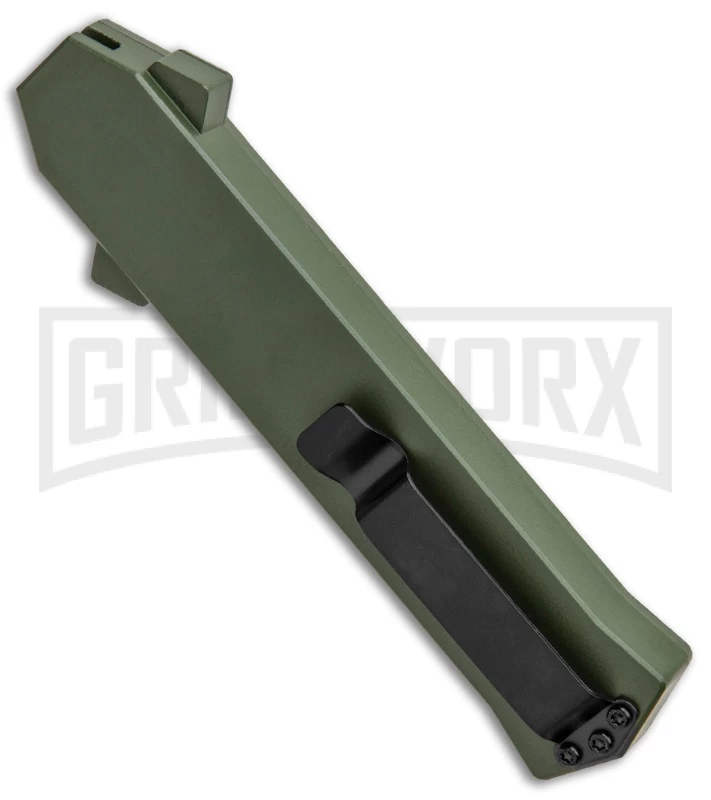 AKC F-16 Green D/A OTF Automatic Knife - Dagger Black Plain 3 AKC F-16 Green D/A OTF Automatic Knife - Dagger Black Plain - Image 3