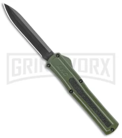 AKC F-20 Green D/A OTF Automatic Knife - Black Plain