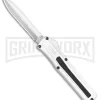 AKC F-20 White D/A OTF Automatic Knife - Dagger Satin Plain
