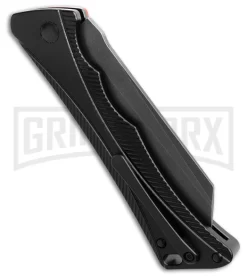 AKC Smarty Black W/Orange Bolster Automatic Knife Reverse Tanto - Black SW Plain -Knives Sale Online Shop AKC Smarty AK Black w Orange Bolster 3in BSW BHQ 184665 td side large