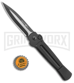 AKC X-treme Ace Black Automatic Knife - Black Two Tone -Knives Sale Online Shop AKC X treme Ace Auto Black Dagger Black TT BHQ 136142 jr bottlecap large