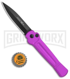 AKC X-treme Ace Purple Automatic Knife - Black Plain -Knives Sale Online Shop AKC X treme Ace Auto Purple Black BHQ 179221 jr bottlecap large