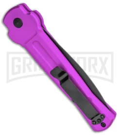 AKC X-treme Ace Purple Automatic Knife - Black Plain -Knives Sale Online Shop AKC X treme Ace Auto Purple Black BHQ 179221 jr side large