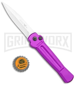 AKC X-treme Ace Purple Automatic Knife - Stonewash Plain -Knives Sale Online Shop AKC X treme Ace Auto Purple Satin BHQ 179205 jr bottlecap large