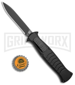 AKC X-treme EVO Black OTF Automatic Knife W/ Pocket Clip - Black Plain -Knives Sale Online Shop AKC X treme EVO OTF Auto Black Black BHQ 105415 jr bottlecap large