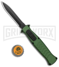 AKC X-treme EVO Green OTF Automatic Knife - Dagger Black Plain -Knives Sale Online Shop AKC X treme EVO OTF Auto Dagger Green Black GX 37364 jr bottlecap large