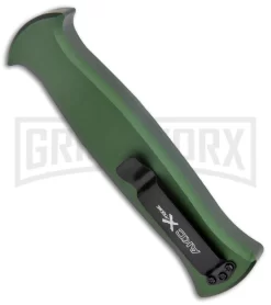 AKC X-treme EVO Green OTF Automatic Knife - Dagger Black Plain -Knives Sale Online Shop AKC X treme EVO OTF Auto Dagger Green Black GX 37364 jr side large