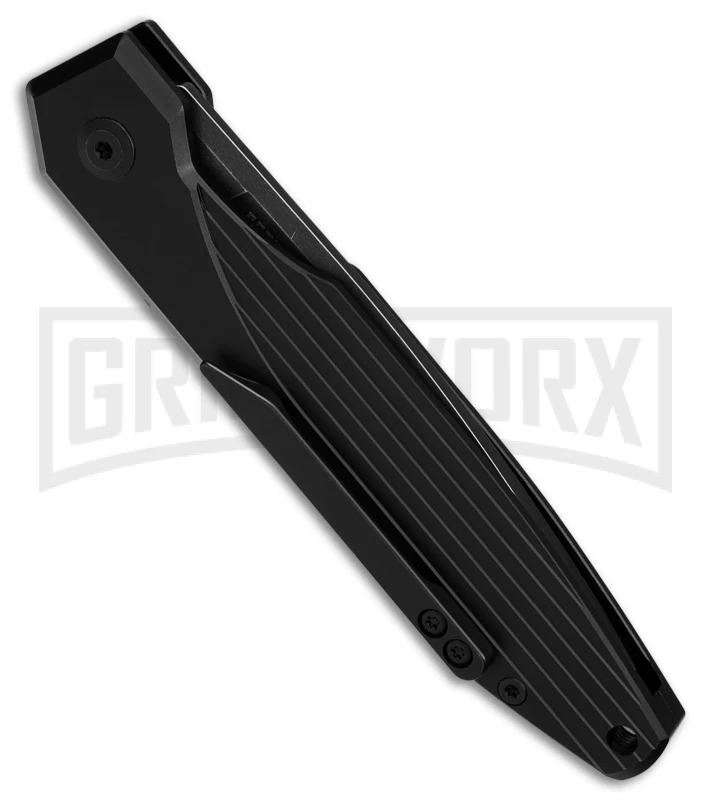 AKC X-treme Dandy Black Aluminum Automatic Knife - Black Stonewash Plain 3 AKC X-treme Dandy Black Aluminum Automatic Knife - Black Stonewash Plain - Image 3