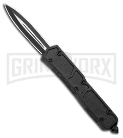 Atomic Slim Dagger Black OTF Automatic Knife - Dagger Two Tone Plain