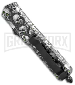 Atomic Slim Dagger White Skull OTF Automatic Knife - Two Tone Plain 7 Atomic Slim Dagger White Skull OTF Automatic Knife - Two Tone Plain -Knives Sale Online Shop Atomic Dagger White Skull OTF Auto TT Plain GX 33415 jr side large