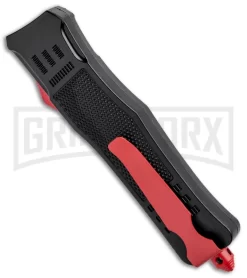 Atomic Defender Large OTF Automatic Knife Black - Red Two Tone Drop Point 6 Atomic Defender Large OTF Automatic Knife Black - Red Two Tone Drop Point -Knives Sale Online Shop Atomic Defender DP Red Black OTF Auto Red GX 33631 jr side large