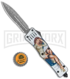Atomic Defender Large OTF Automatic Knife Pin Up Gray - Serr Damascus Dagger -Knives Sale Online Shop Atomic Defender Large OTF Auto Pin Up Gray Serr Damascus Dagger GX 37341 jr bottlecap large