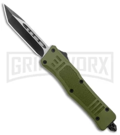 Atomic Defender Mini OTF Automatic Knife Army Green - Two Tone Tanto