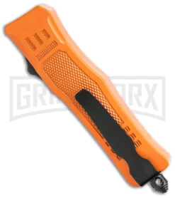 Atomic Defender Mini OTF Automatic Knife Orange - Two Tone Dagger -Knives Sale Online Shop Atomic Defender Mini OTF Auto Orange TT Dagger BHQ 141104 jr side large