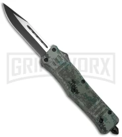 Atomic Defender Large OTF Automatic Knife Green Digi Camo - Two Tone Clip Point