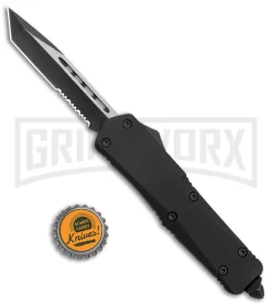 Atomic Lance Tanto Black OTF Automatic Knife - Two Tone Serr -Knives Sale Online Shop Atomic Lance Tanto Black OTF Auto TT Serr GX 19199 jr bottlecap large
