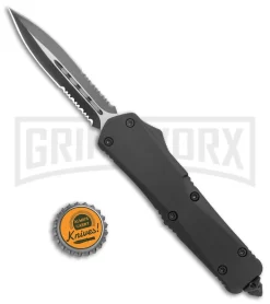 Atomic Lance Black OTF Automatic Knife - Two Tone Double Serr 9 Atomic Lance Black OTF Automatic Knife - Two Tone Double Serr -Knives Sale Online Shop Atomic Large Shield Dagger Black OTF Auto TT Double Serr GX 38227 jr bottlecap large