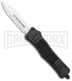 Atomic Defender Medium OTF Automatic Knife Black - Satin Dagger