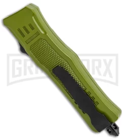 Atomic Defender Mini OTF Automatic Knife OD Green - Two Tone Drop Point -Knives Sale Online Shop Atomic Mini Defender OD Green Auto TT GX 22010 jr side large