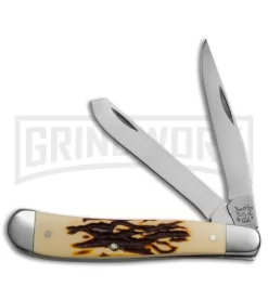 Bear & Son SD248 Slimline Trapper Stag Delrin Pocket Knife