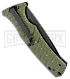 Boker Plus Strike OD Green Manual Knife - Drop Point Black Plain -Knives Sale Online Shop Boker Plus Strike Bowie Auto OD Green Black 01BO432NSOI BHQ 97033 jr side large
