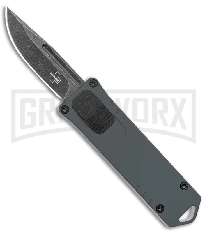 Boker Plus USB OTF Black Automatic Knife Aluminum - Gray SW Plain 1 Boker Plus USB OTF Black Automatic Knife Aluminum - Gray SW Plain