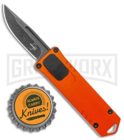 Boker Plus USB OTF Black Automatic Knife Aluminum - Orange SW Plain -Knives Sale Online Shop Boker Plus USB OTF Auto Orange Aluminum Black SW BHQ 125997 jr bottlecap large