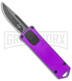 Boker Plus USB OTF Black Automatic Knife Aluminum - Purple SW Plain