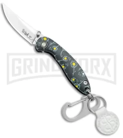 Brighten Blades WISH Keychain Dandelion Frame Lock Knife - Satin Plain