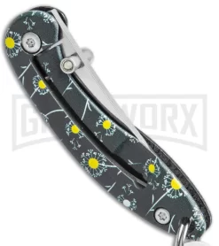Brighten Blades WISH Keychain Dandelion Frame Lock Knife - Satin Plain -Knives Sale Online Shop Brighten Blades Wish Keychain Satin BHQ 138659 jr side large